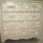 creative way to finish furniture - astencilled cupboard